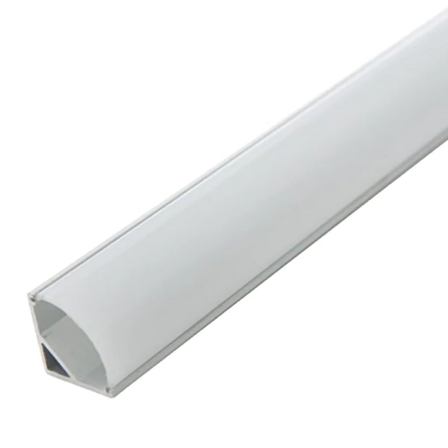 Profil en aluminium pour bande LED d'angle 2m avec diffuseur opale