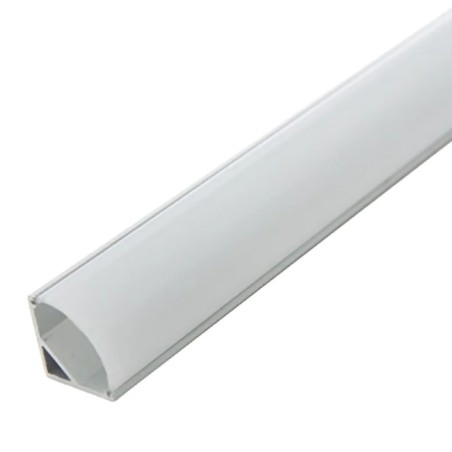 Profil en aluminium pour bande LED d'angle 2m avec diffuseur opale