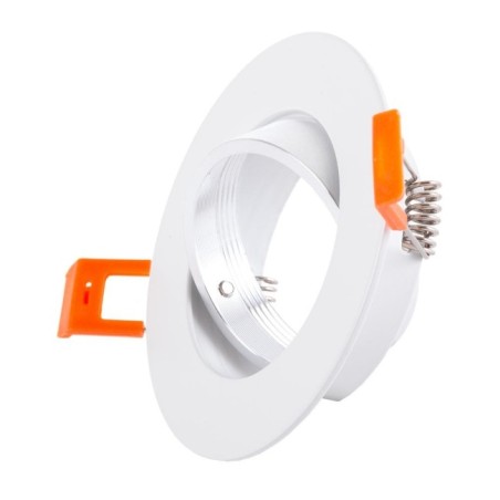 Plafonnier encastré circulaire orientable en aluminium blanc Ø93mm IP25