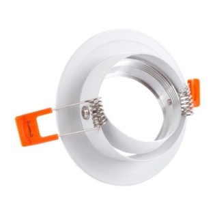 Plafonnier encastré circulaire orientable en aluminium blanc Ø93mm IP25