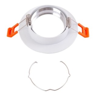 Plafonnier encastré circulaire orientable en aluminium blanc Ø93mm IP25