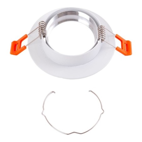 Plafonnier encastré circulaire orientable en aluminium blanc Ø93mm IP25