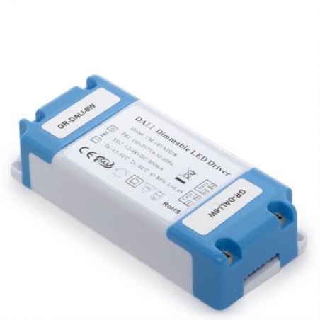 Driver DALI 6W réglable, sortie 12-48VDC, 300mA, IP20