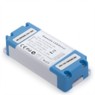 Driver réglable 18W, sortie 12-48VDC, 300mA, IP20, 0-10V