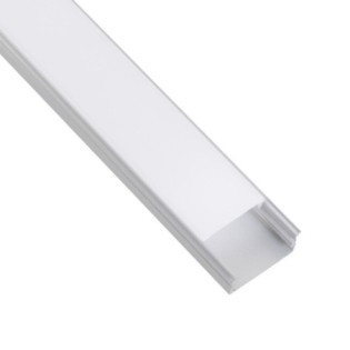 Profil en aluminium pour bande LED double avec diffuseur opale de 2m