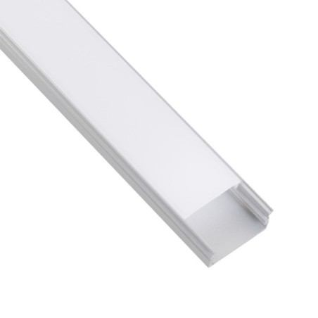 Profil en aluminium pour bande LED double avec diffuseur opale de 2m