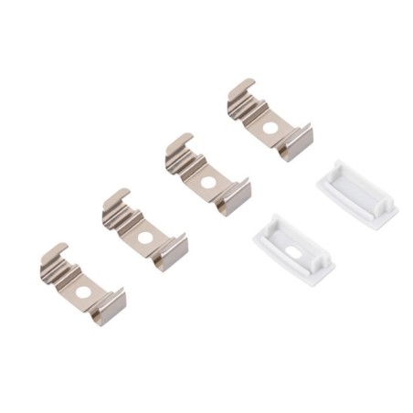 Profil en aluminium pour bande LED double avec diffuseur opale de 2m