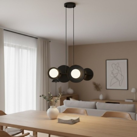 Suspension Aurevo noire (4 lumières)