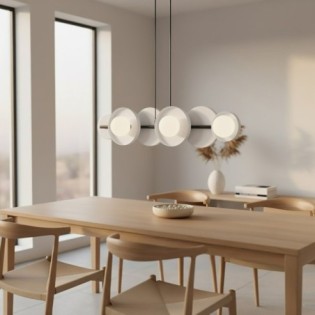 Suspension Aurevo blanche (6 lumières)