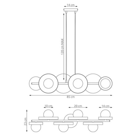 Suspension Aurevo moka (6 lumières)
