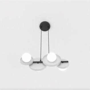 Suspension Aurevo gris (4 lumières)