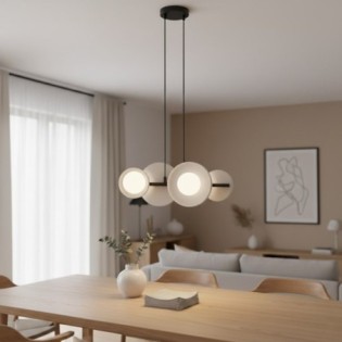 Suspension Aurevo gris (4 lumières)