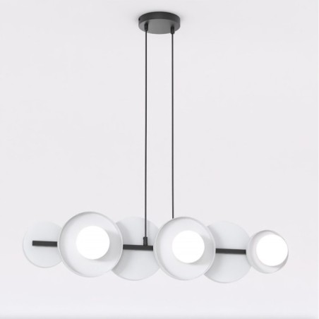 Suspension Aurevo gris (6 lumières)