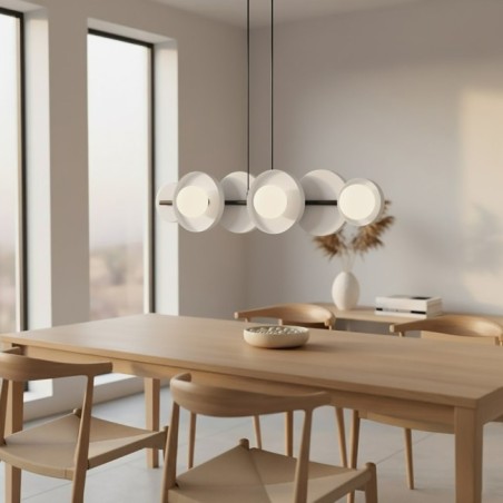 Suspension Aurevo gris (6 lumières)