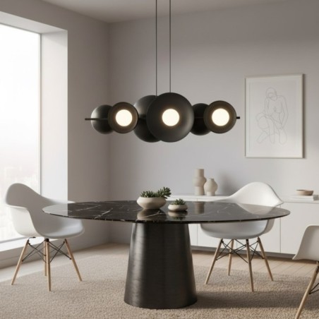 Suspension Cirion noire (6 lumières)