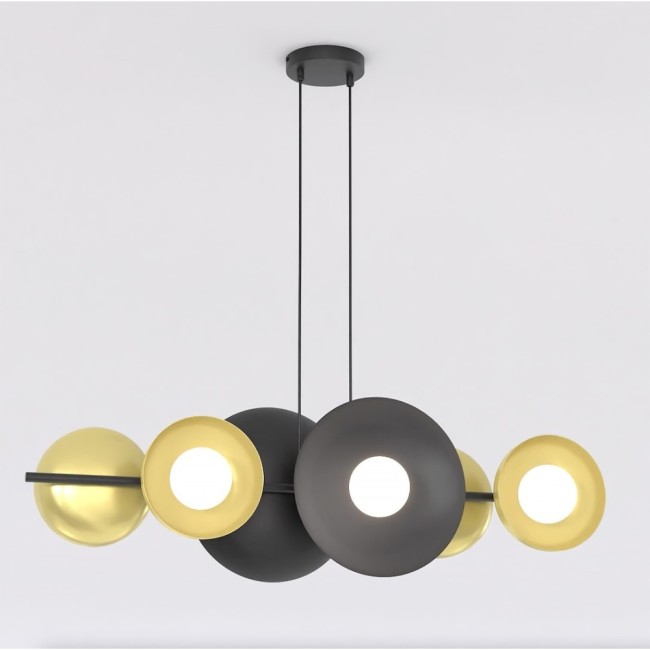 Suspension Cirion noir+doré (6 lumières)