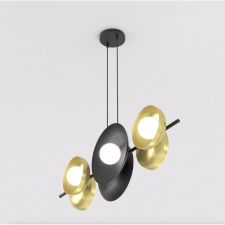 Suspension Cirion noir+doré (6 lumières)