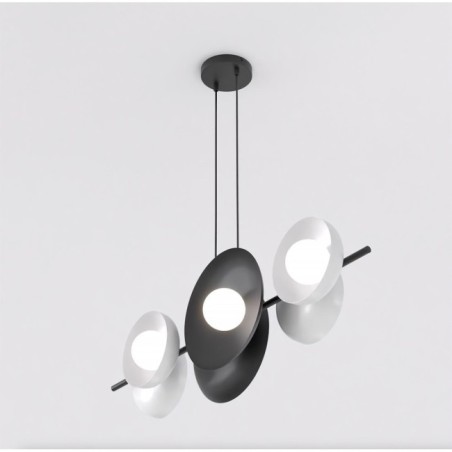 Suspension Cirion noir+blanc (6 lumières)