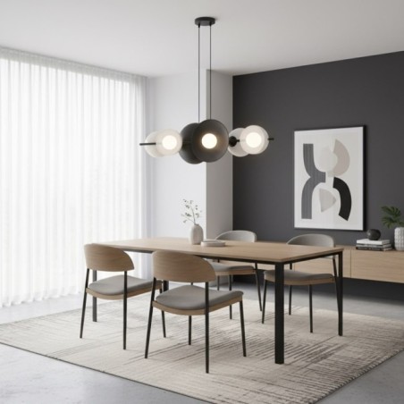 Suspension Cirion noir+blanc (6 lumières)