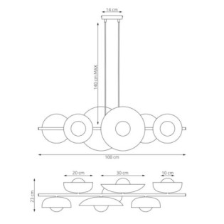 Suspension Cirion mix (6 lumières)