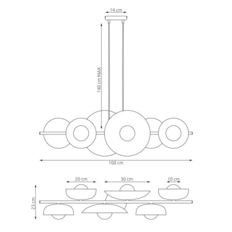 Suspension Cirion mix (6 lumières)