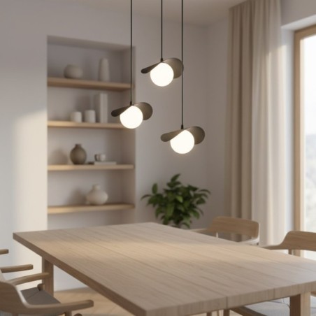 Suspension Serelia noire (3 lumières)