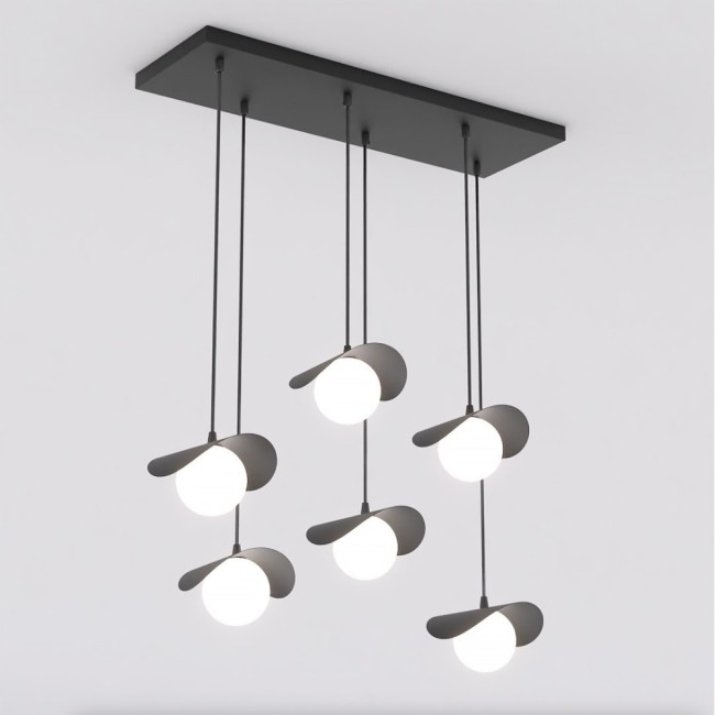 Suspension Serelia noire (6 lumières)