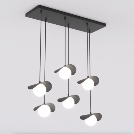 Suspension Serelia noire (6 lumières)