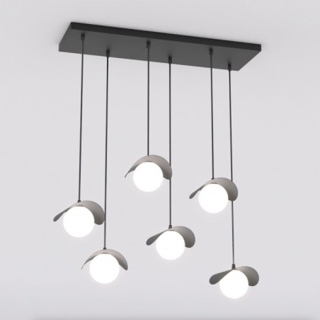 Suspension Serelia noire (6 lumières)