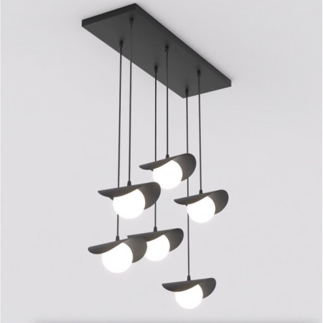 Suspension Serelia noire (6 lumières)