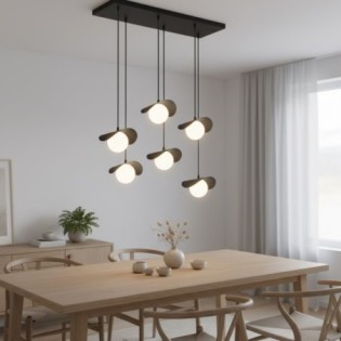 Suspension Serelia noire (6 lumières)