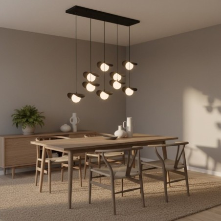 Suspension Serelia noire (9 lumières)