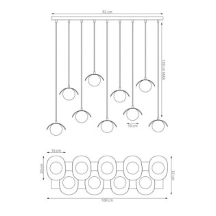 Suspension Serelia noire (9 lumières)