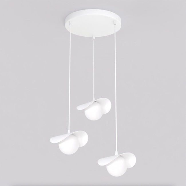 Suspension Serelia blanche (3 lumières)