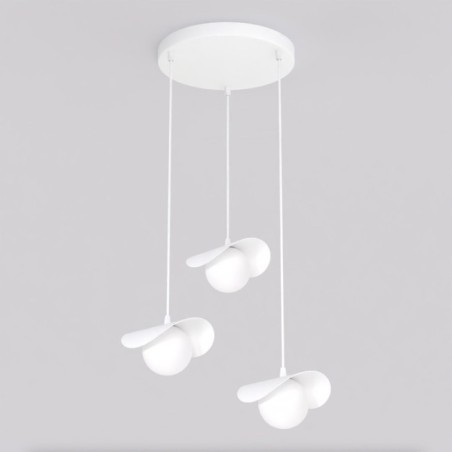 Suspension Serelia blanche (3 lumières)