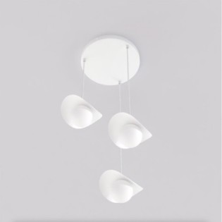 Suspension Serelia blanche (3 lumières)