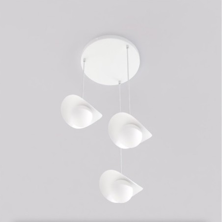 Suspension Serelia blanche (3 lumières)