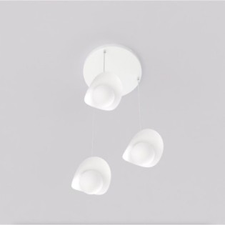 Suspension Serelia blanche (3 lumières)