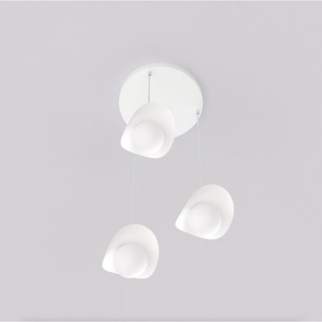 Suspension Serelia blanche (3 lumières)