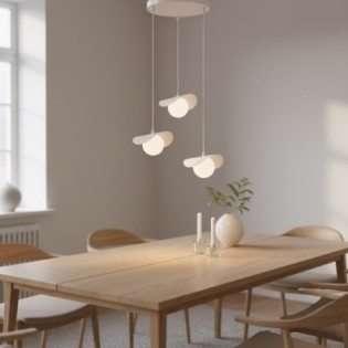 Suspension Serelia blanche (3 lumières)