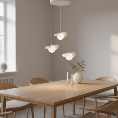 Suspension Serelia blanche (3 lumières)