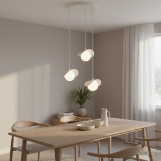 Suspension Serelia blanche (3 lumières)