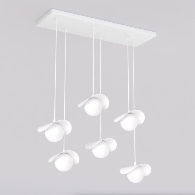 Suspension Serelia blanche (6 lumières)