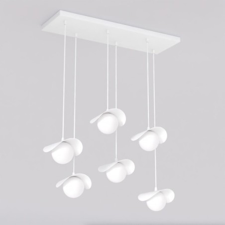 Suspension Serelia blanche (6 lumières)