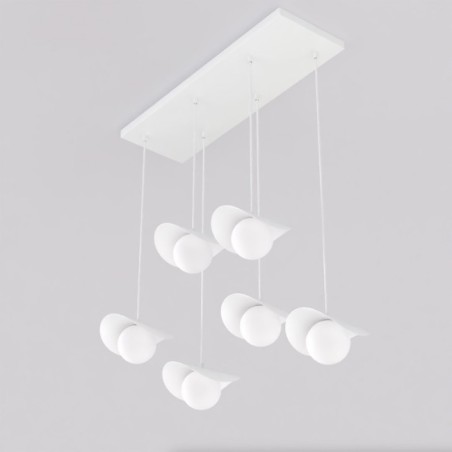 Suspension Serelia blanche (6 lumières)