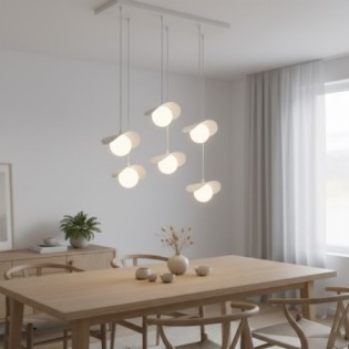 Suspension Serelia blanche (6 lumières)
