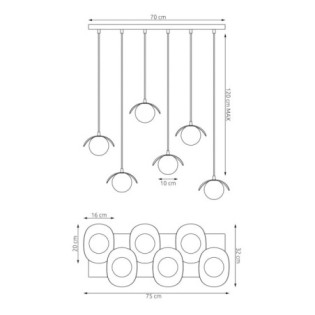 Suspension Serelia blanche (6 lumières)