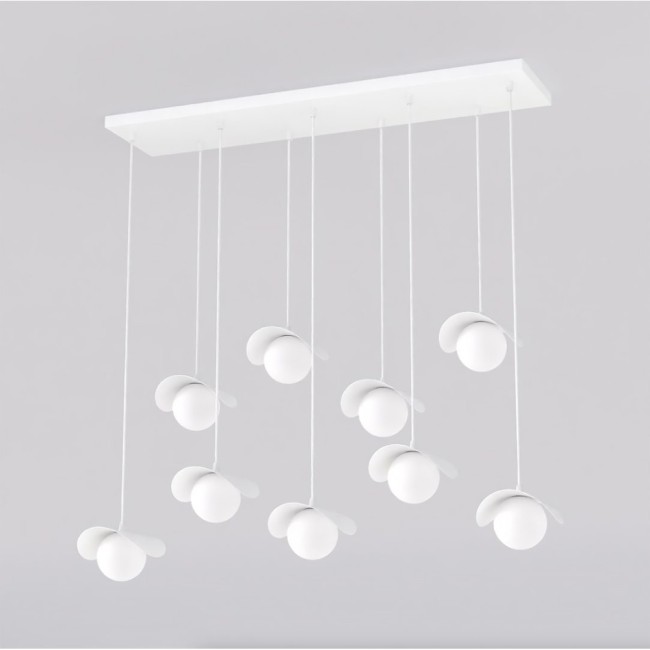 Suspension Serelia blanche (9 lumières)