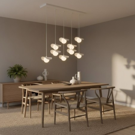 Suspension Serelia blanche (9 lumières)
