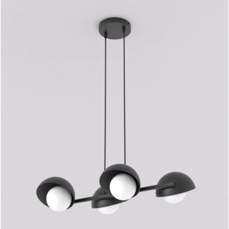 Suspension Nordessa noire (4 lumières)